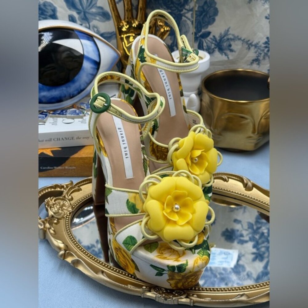🆕 GIANNI BINI 🧿 NWOB Brook Floral Print Block Heel Platform Sandals, Sz US 6 - Picture 5 of 13